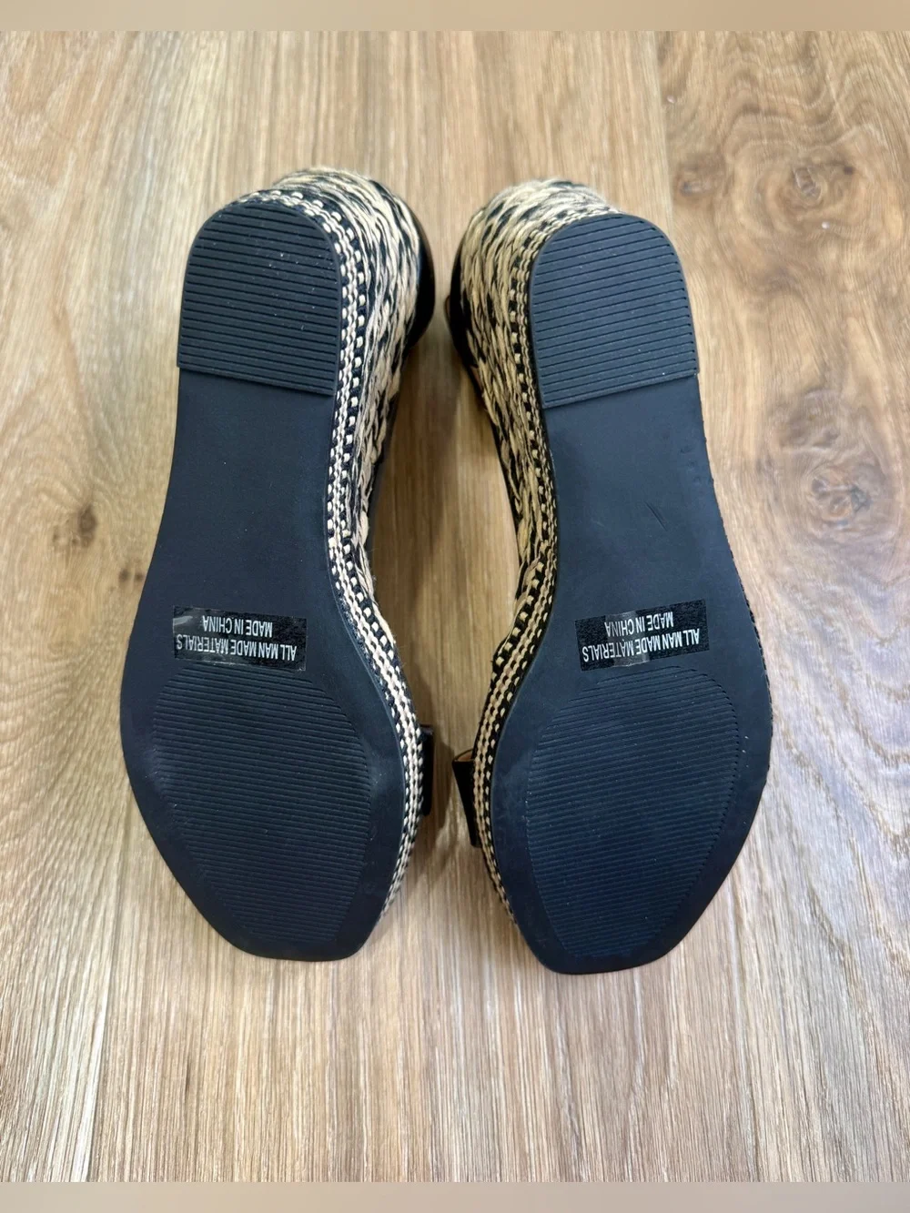 Dolce Vita Hamlet Braided Espadrille Platform Wedge Sandals Black Women’s Size 9